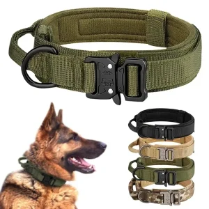 Heavy‑Duty Tactical Dog Collar – Breathable Nylon & Metal Buckle for Medium & Large Dogs