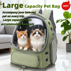Transparent Pet Carrier Backpack – Breathable Outdoor Cat & Dog Travel Bag with Ventilation