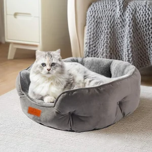 Soft Washable Pet Bed – Non‑Slip Base & Water‑Resistant Cushion for Small to Large Pets (50 cm Grey)