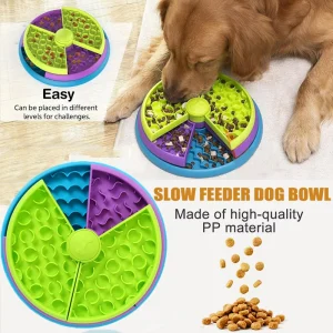 Interactive Detachable Puzzle Slow Feeder Dog Bowl – Anti‑Slip Treat Dispenser for Dogs