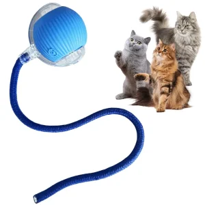 Smart USB Rechargeable Interactive Rolling Ball Toy for Cats & Dogs – Tail‑Lamp Edition