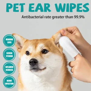 Self‑Adherent Pet Cleaning Finger Wipes – Tear Stain, Ear Mite & Eye Dirt Remover for Cats & Dogs