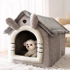Foldable Indoor Pet House – Cozy Mattress Kennel for Small & Medium Dogs and Cats